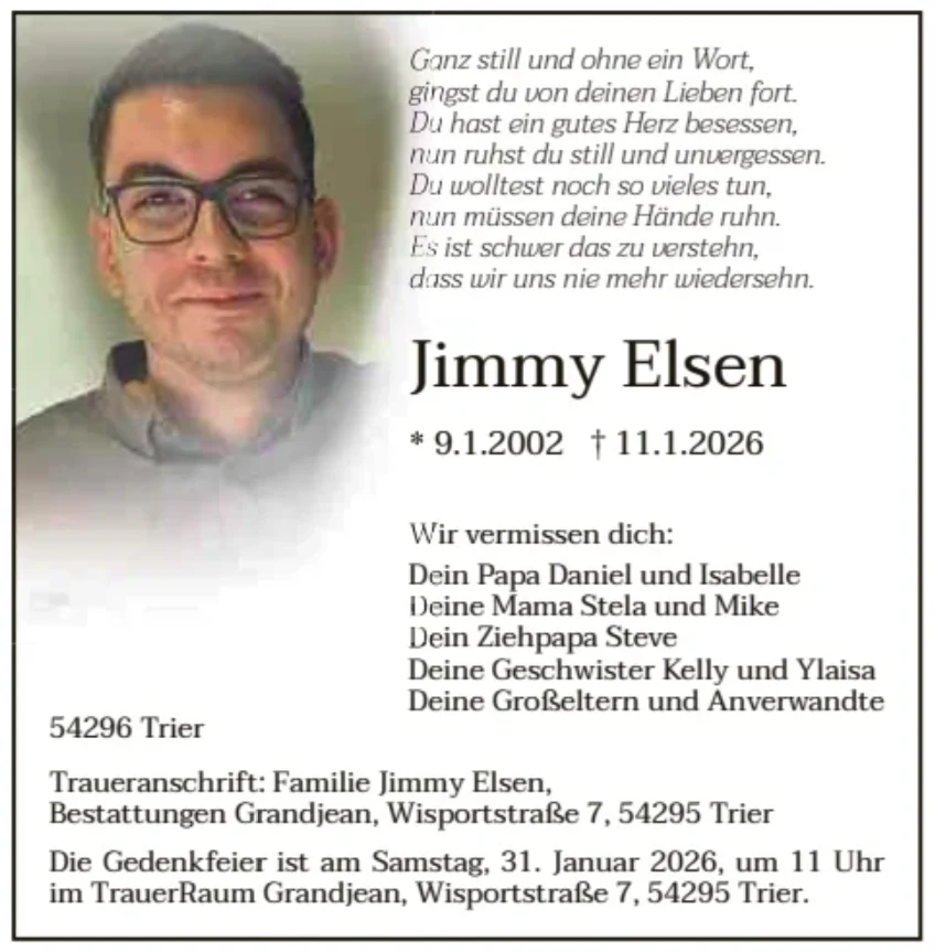Traueranzeige für Jimmy Elsen