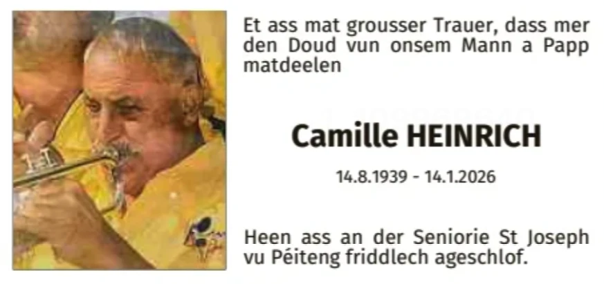 Traueranzeige für Camille Heinrich